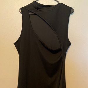 Long dress with cut on chest